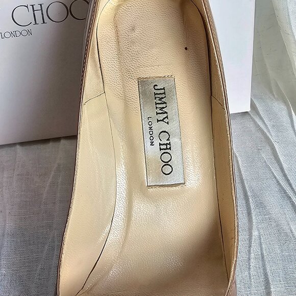 Jimmy Choo Metallic Peep-Toe Heels – Size 39 – With Box & Dust Bag - Picture 15 of 16